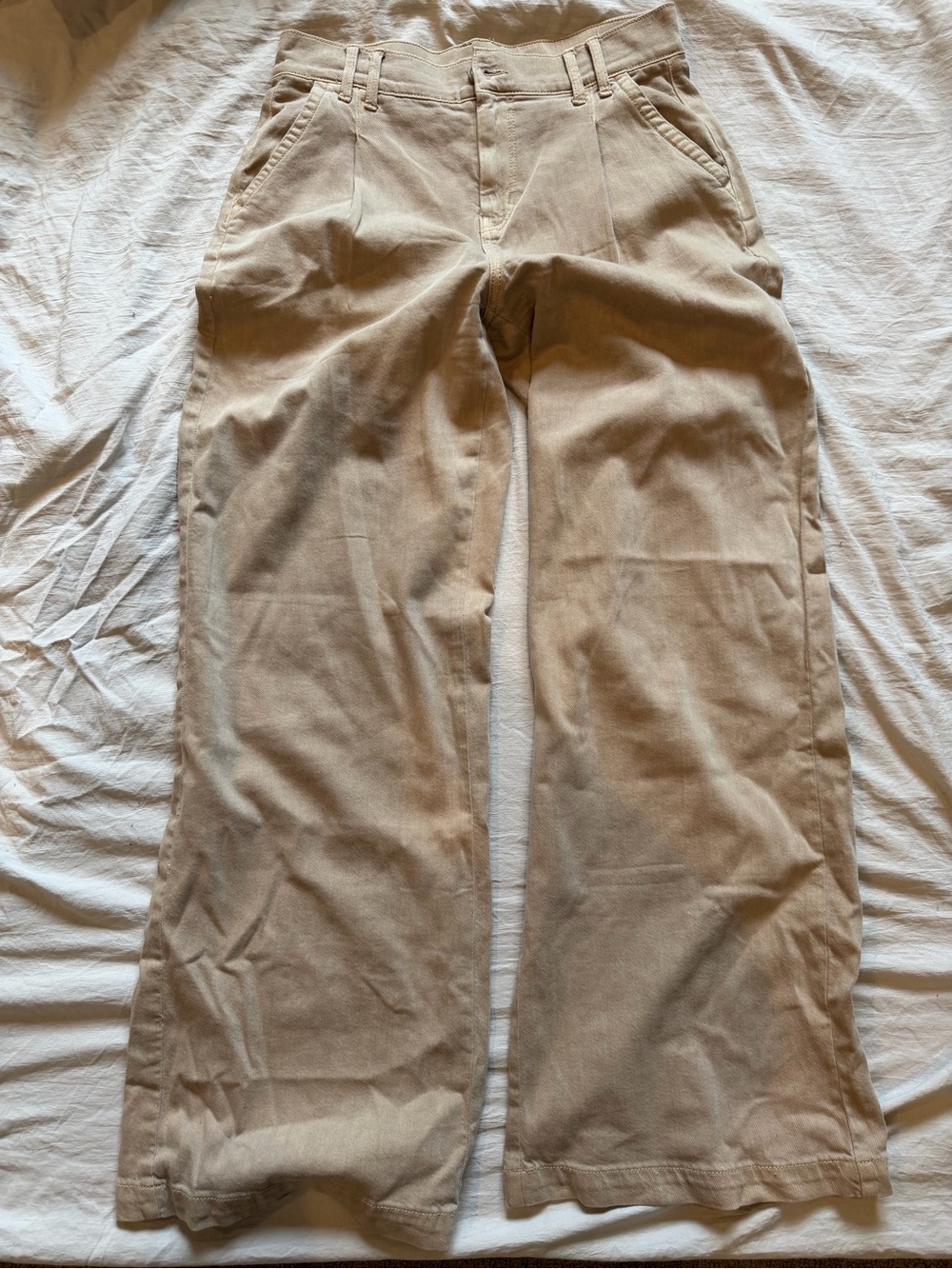 American Eagle Women Stretch Super High-Waisted Baggy Wide-Leg Trouser Sz 4 - Picture 2 of 3